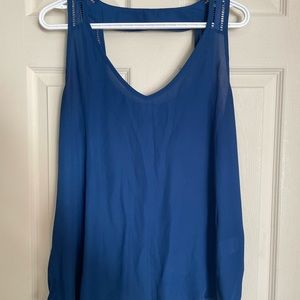Blue strap shirt with small back cut out